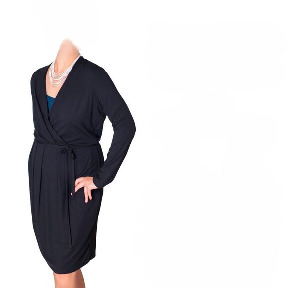 Brenda Beddome Faux Wrap Dress - Size 8 - Black - NWT - Picture 1 of 7